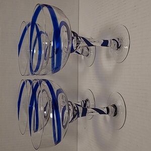 Set of 4 Mouth-blown Margarita Cocktail Glasses